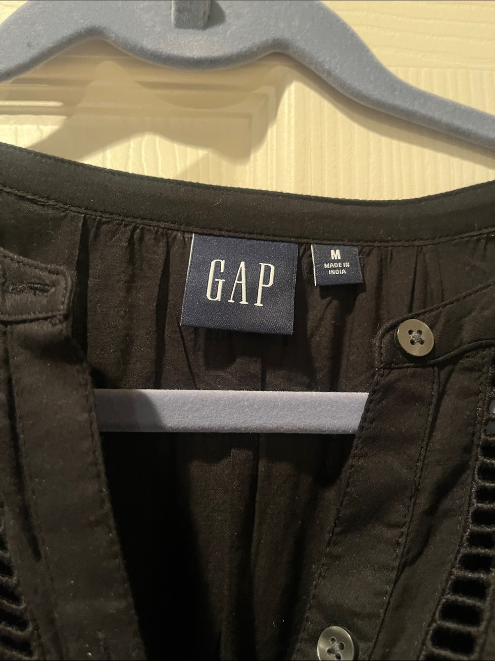 GAP Black Pintuck Button-Down Midi Dress - Picture 3 of 6